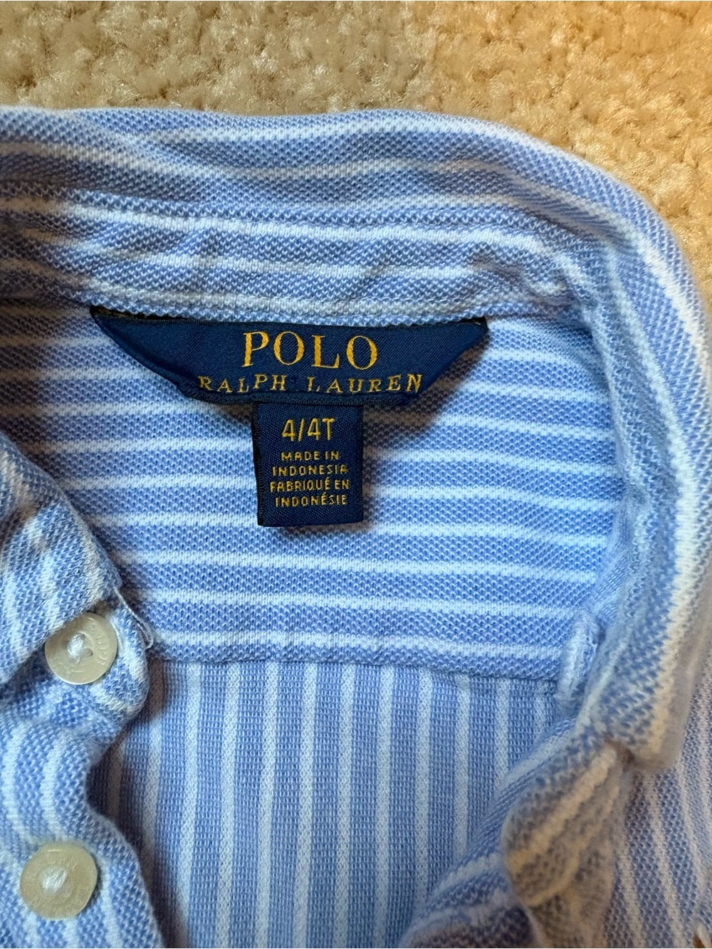 Polo by Ralph Lauren Blue and White Striped Button-Down Dress - Picture 2 of 3